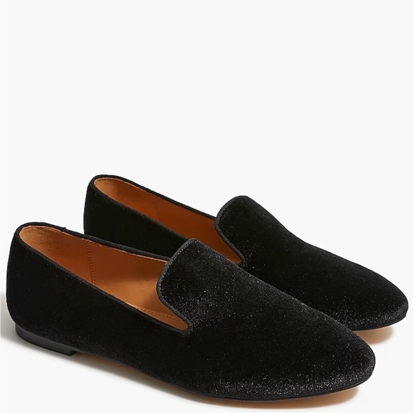 J. Crew Factory Black Velvet Loafers size 9 - Picture 1 of 7